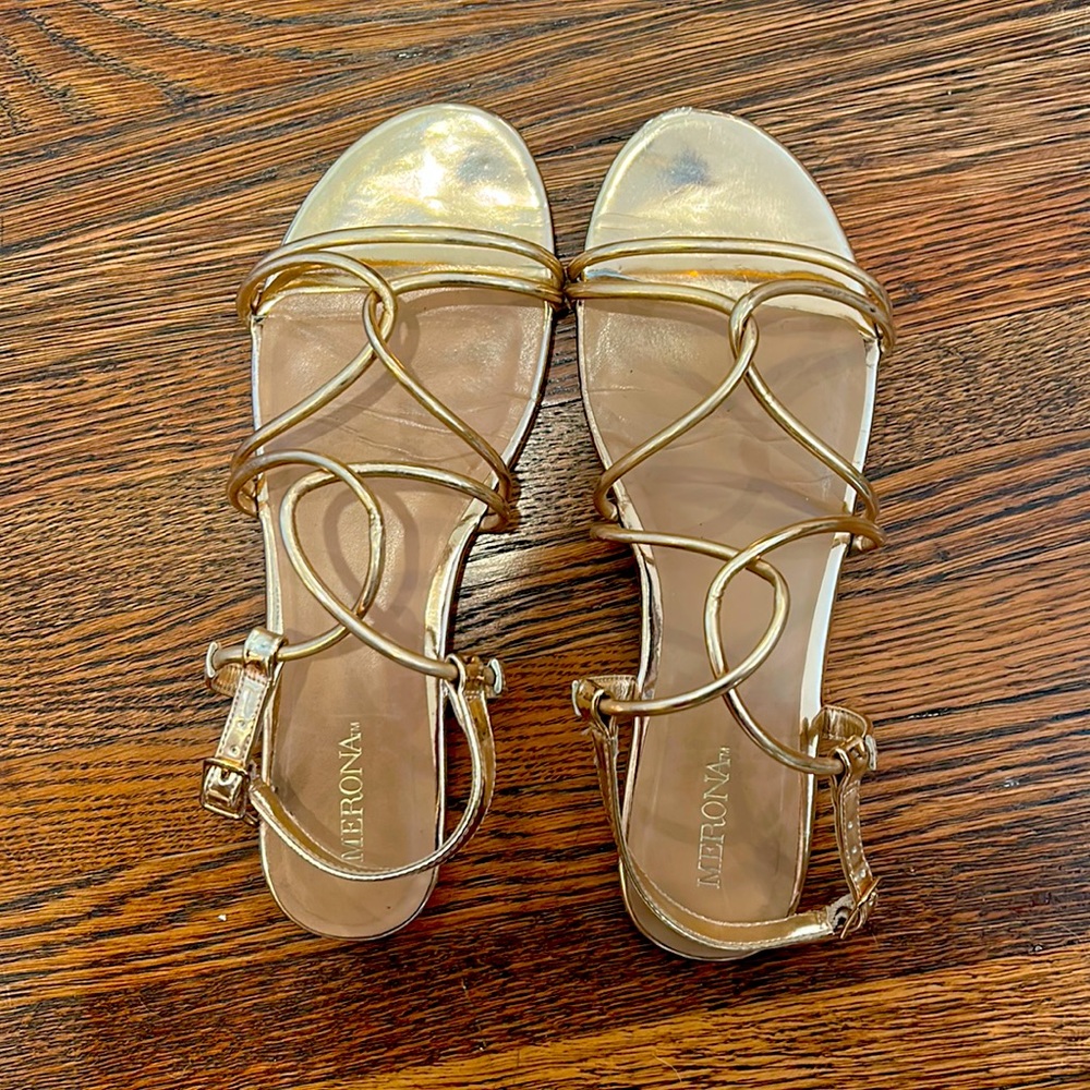 Merona (Target) gold strappy flat sandals